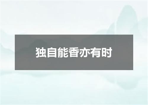 独自能香亦有时