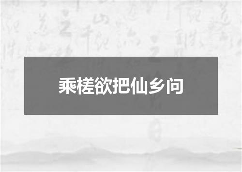 乘槎欲把仙乡问