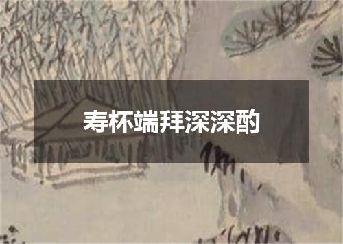 寿杯端拜深深酌