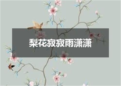 梨花寂寂雨潇潇