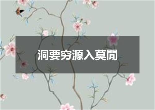 洞要穷源入莫閒