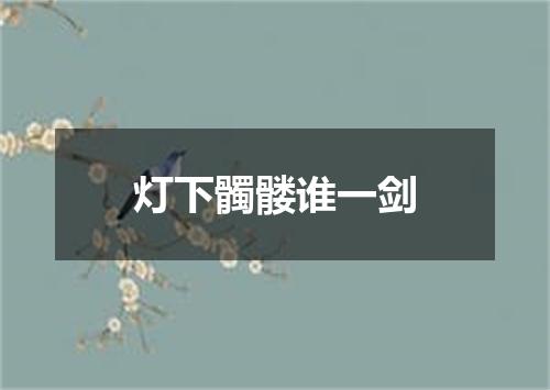 灯下髑髅谁一剑