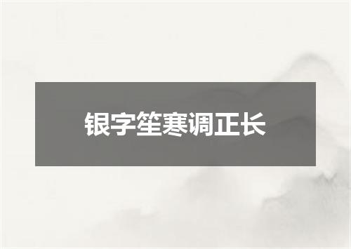 银字笙寒调正长