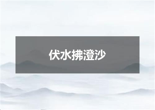 伏水拂澄沙