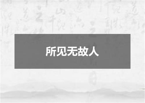 所见无故人