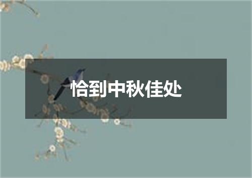恰到中秋佳处