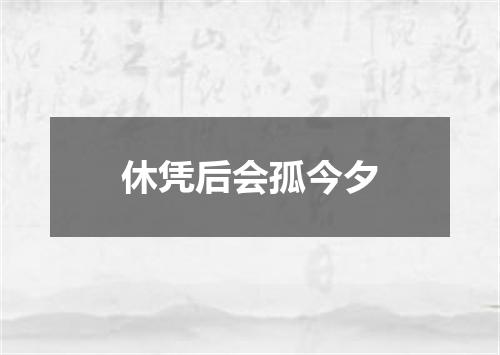 休凭后会孤今夕