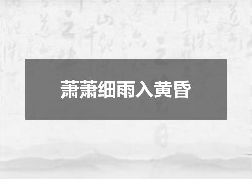萧萧细雨入黄昏