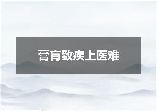 膏肓致疾上医难