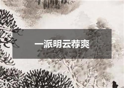 一派明云荐爽