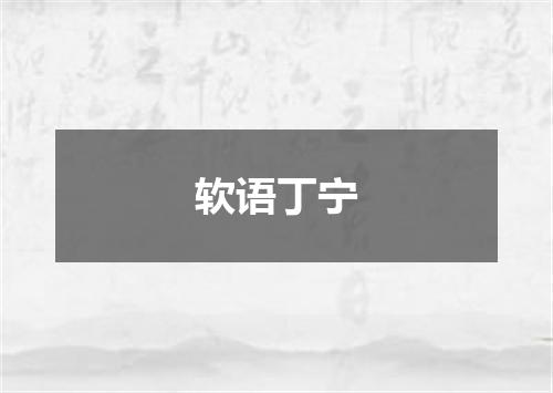 软语丁宁