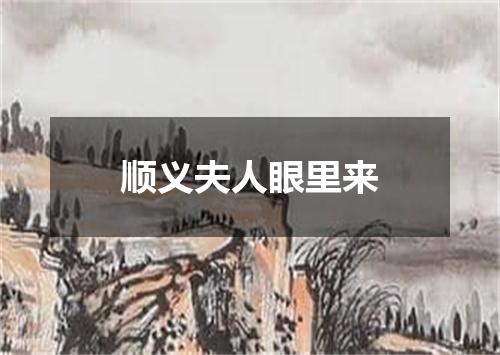 顺义夫人眼里来