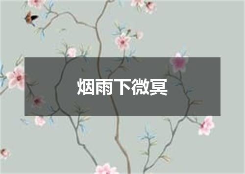烟雨下微冥