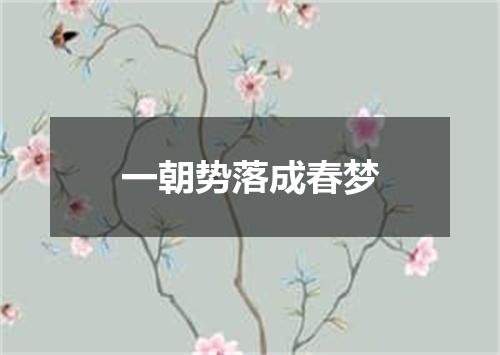 一朝势落成春梦