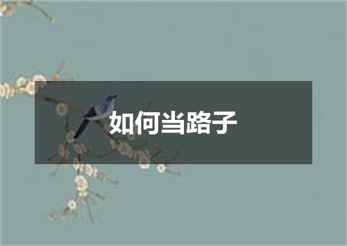 如何当路子