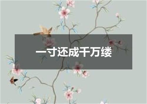 一寸还成千万缕
