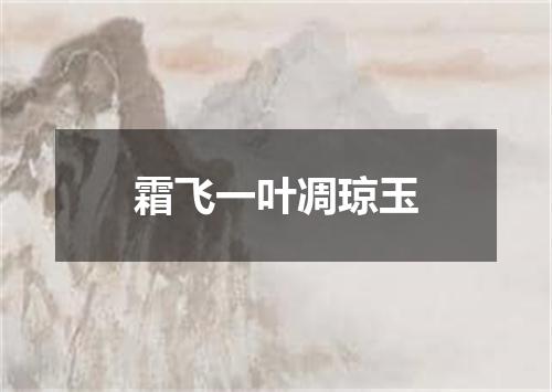 霜飞一叶凋琼玉