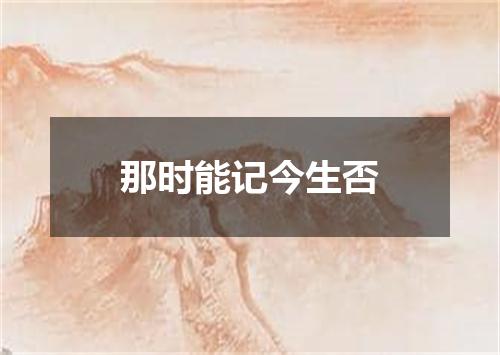 那时能记今生否