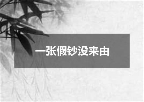 一张假钞没来由