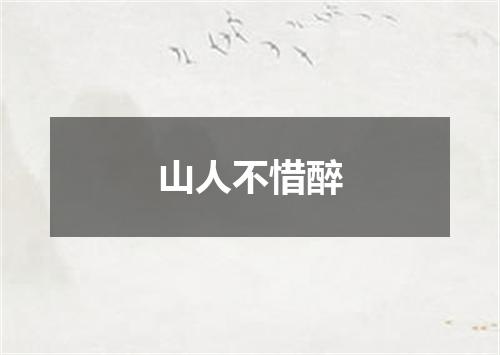 山人不惜醉