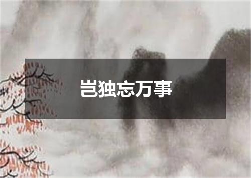 岂独忘万事