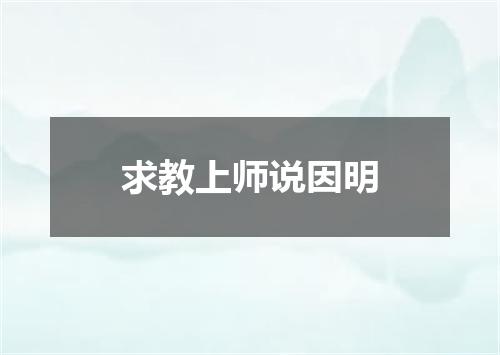 求教上师说因明