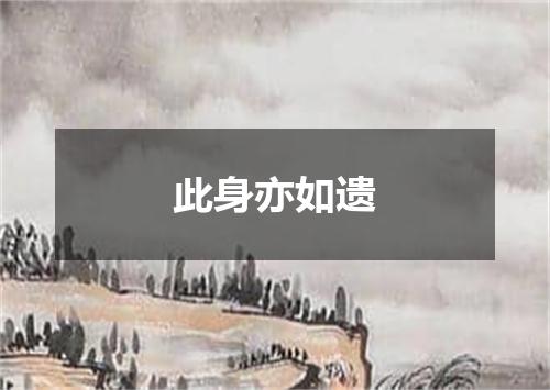 此身亦如遗