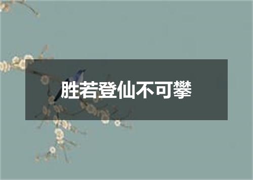 胜若登仙不可攀