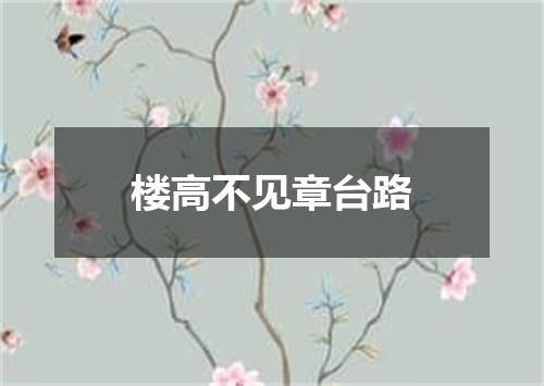 楼高不见章台路