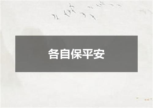 各自保平安