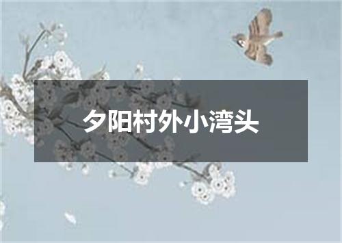 夕阳村外小湾头