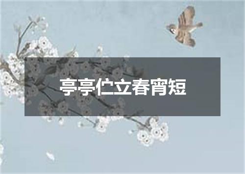 亭亭伫立春宵短