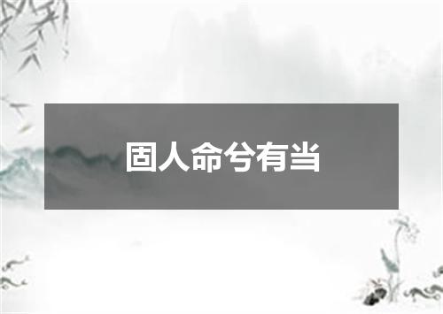 固人命兮有当