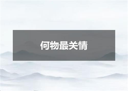 何物最关情