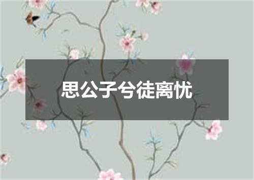 思公子兮徒离忧