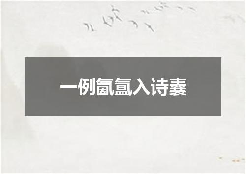 一例氤氲入诗囊
