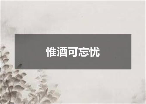 惟酒可忘忧