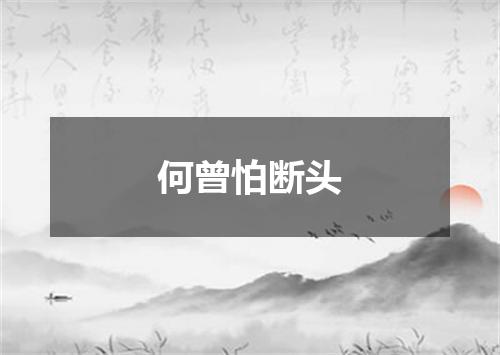 何曾怕断头
