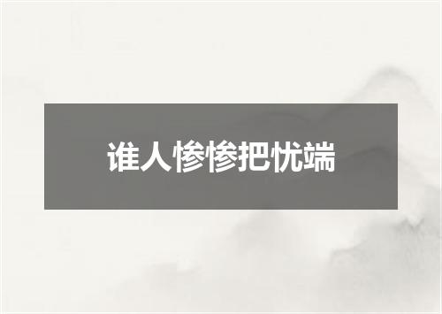 谁人惨惨把忧端