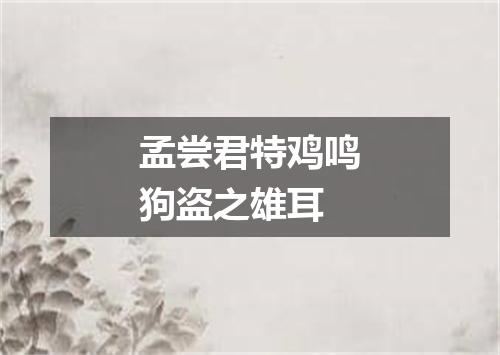 孟尝君特鸡鸣狗盗之雄耳