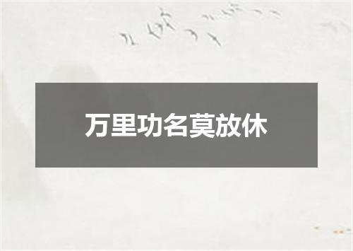万里功名莫放休