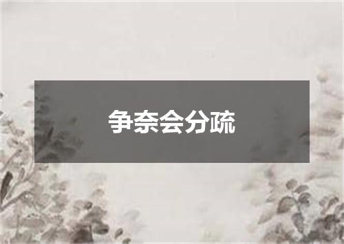 争奈会分疏