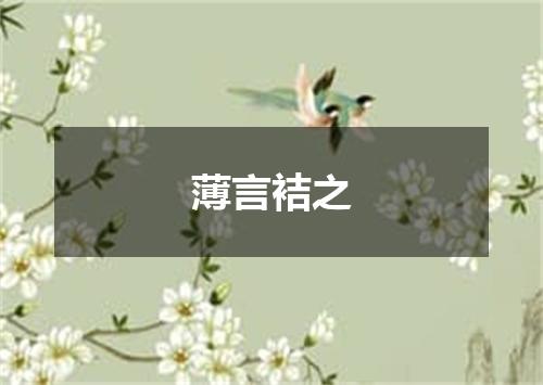 薄言袺之