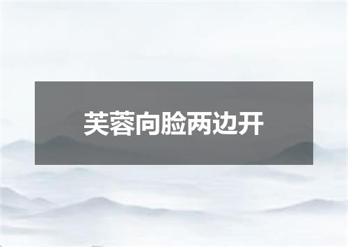 芙蓉向脸两边开
