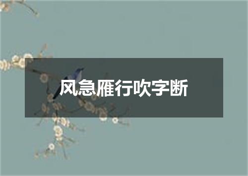 风急雁行吹字断