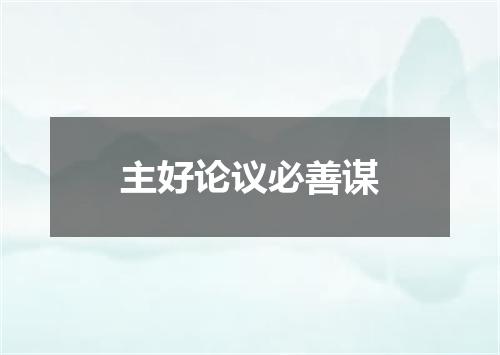 主好论议必善谋