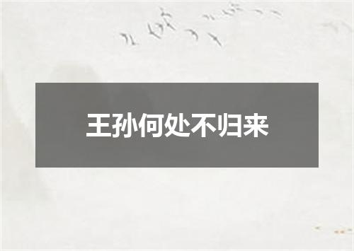 王孙何处不归来