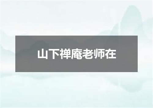 山下禅庵老师在