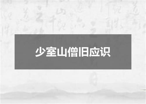 少室山僧旧应识