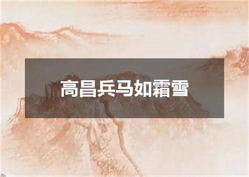 高昌兵马如霜雪